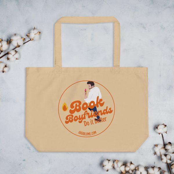Book Boyfriends Large organic tote bag